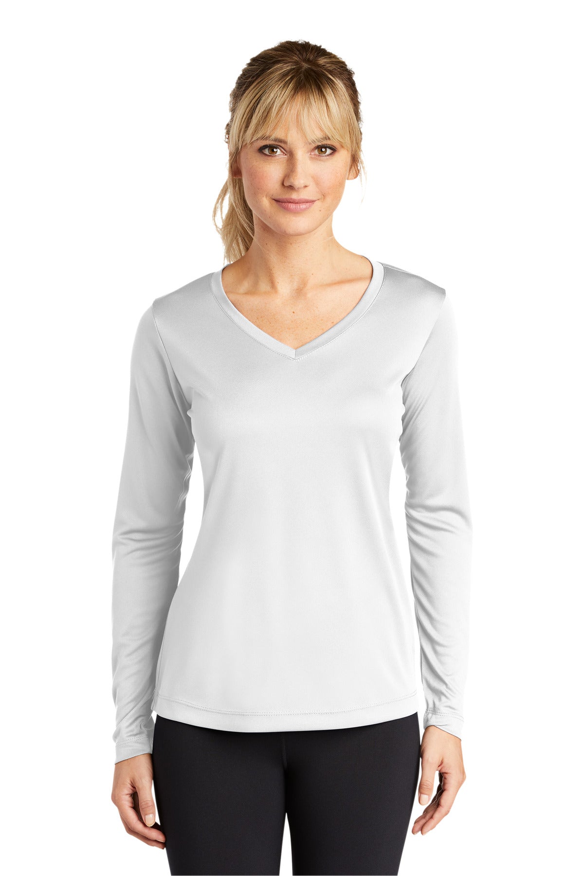 Sport-Tek® Women's Long Sleeve PosiCharge® Competitor V-Neck Tee (CORE COLORS)