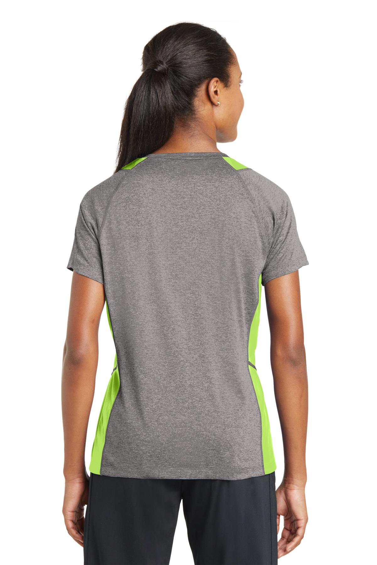 Sport-Tek® Women's Heather Colorblock Contender V-Neck Tee