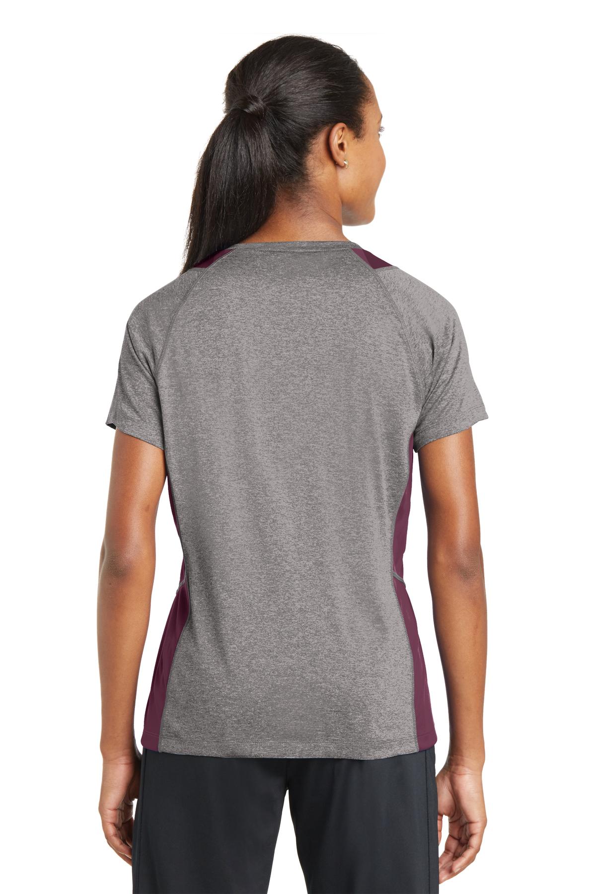 Sport-Tek® Women's Heather Colorblock Contender V-Neck Tee