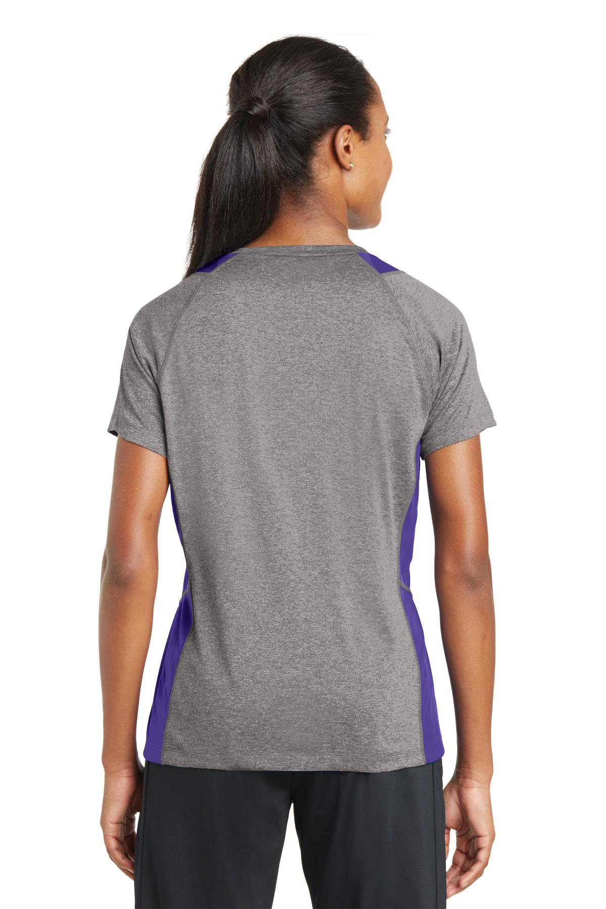 Sport-Tek® Women's Heather Colorblock Contender V-Neck Tee