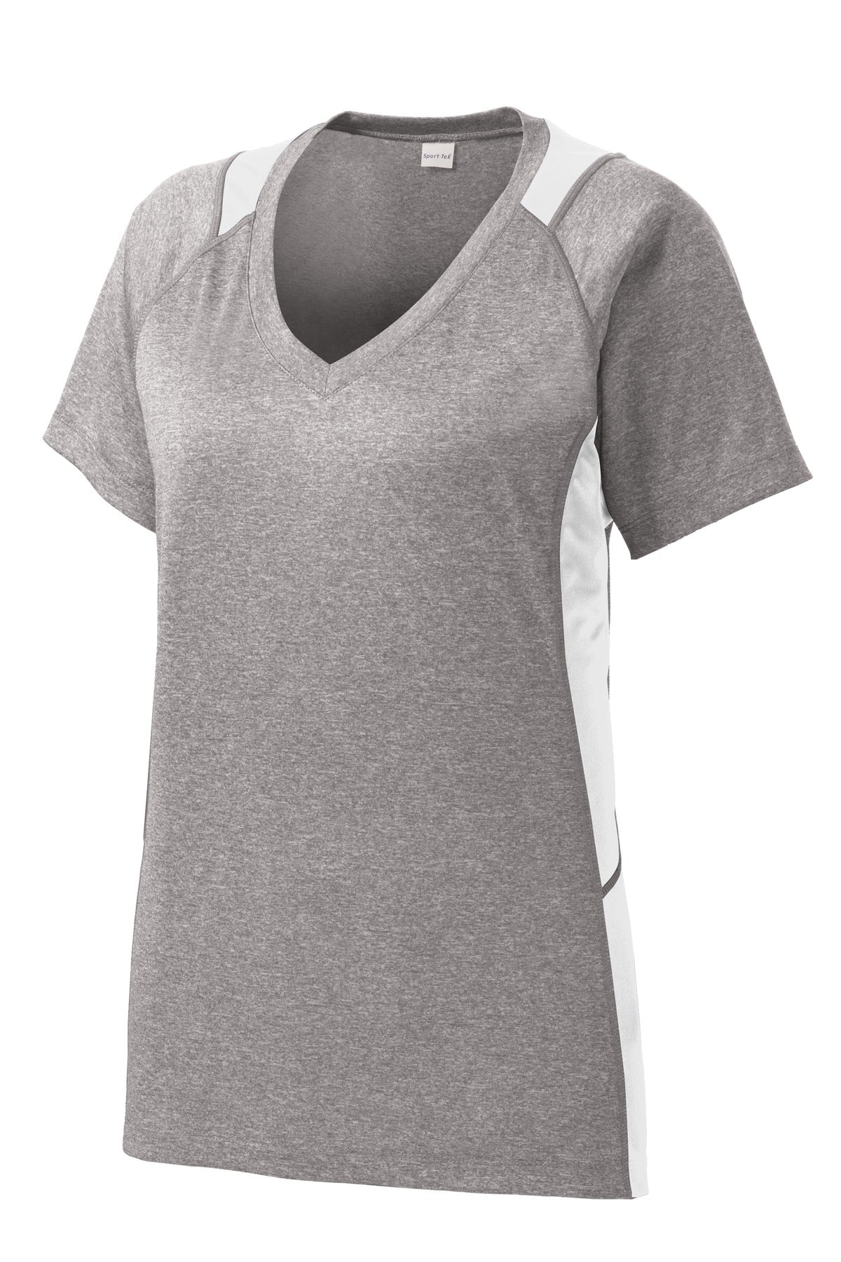 Sport-Tek® Women's Heather Colorblock Contender V-Neck Tee