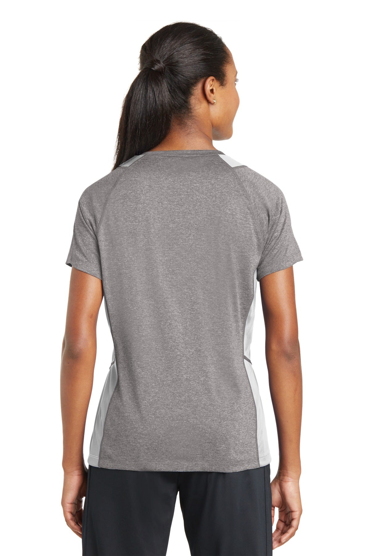 Sport-Tek® Women's Heather Colorblock Contender V-Neck Tee