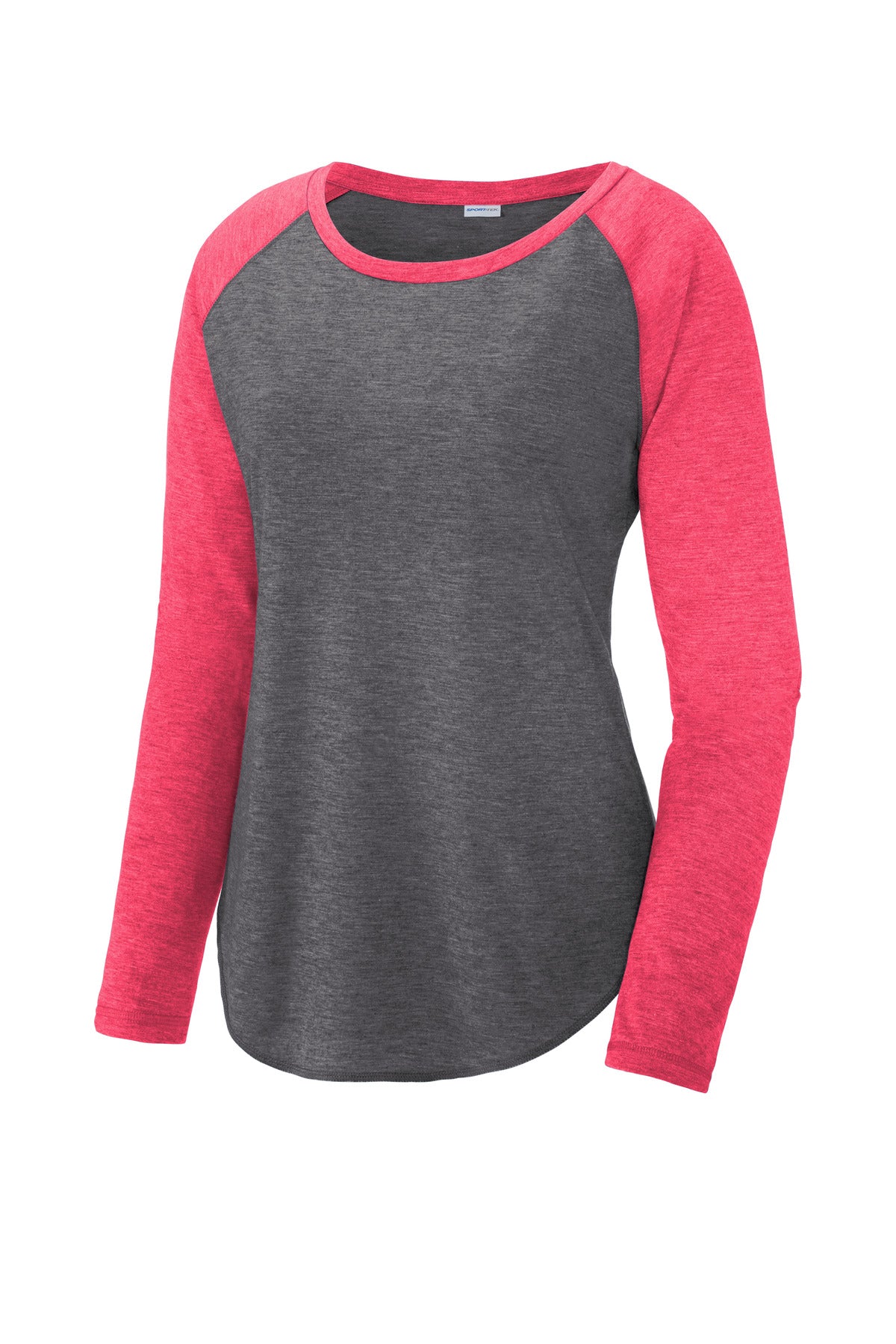 Sport-Tek® Women's PosiCharge® Long Sleeve Tri-Blend Wicking Scoop Neck Raglan Tee