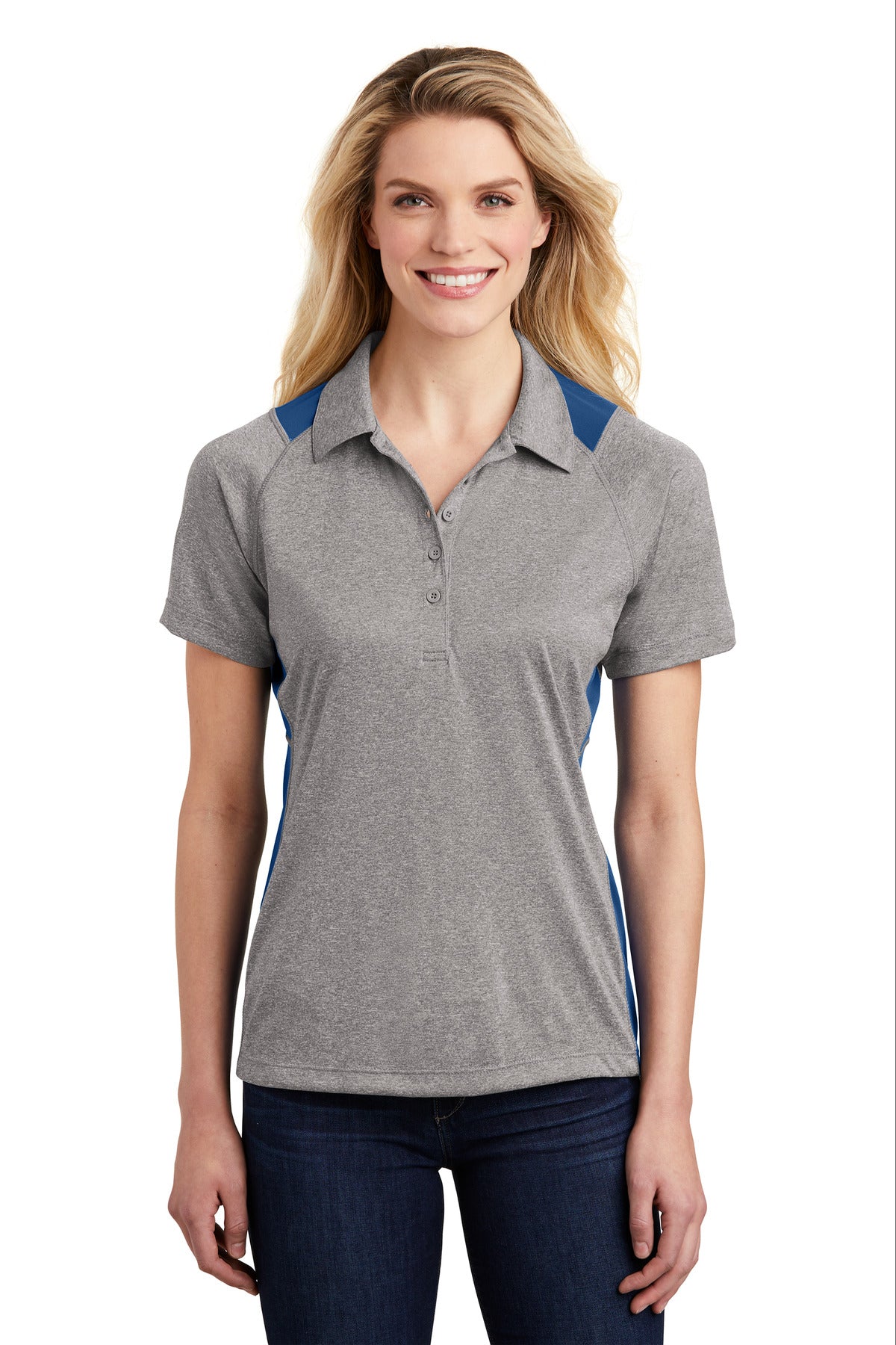 Sport-Tek® Women's Heather Colorblock Contender Polo