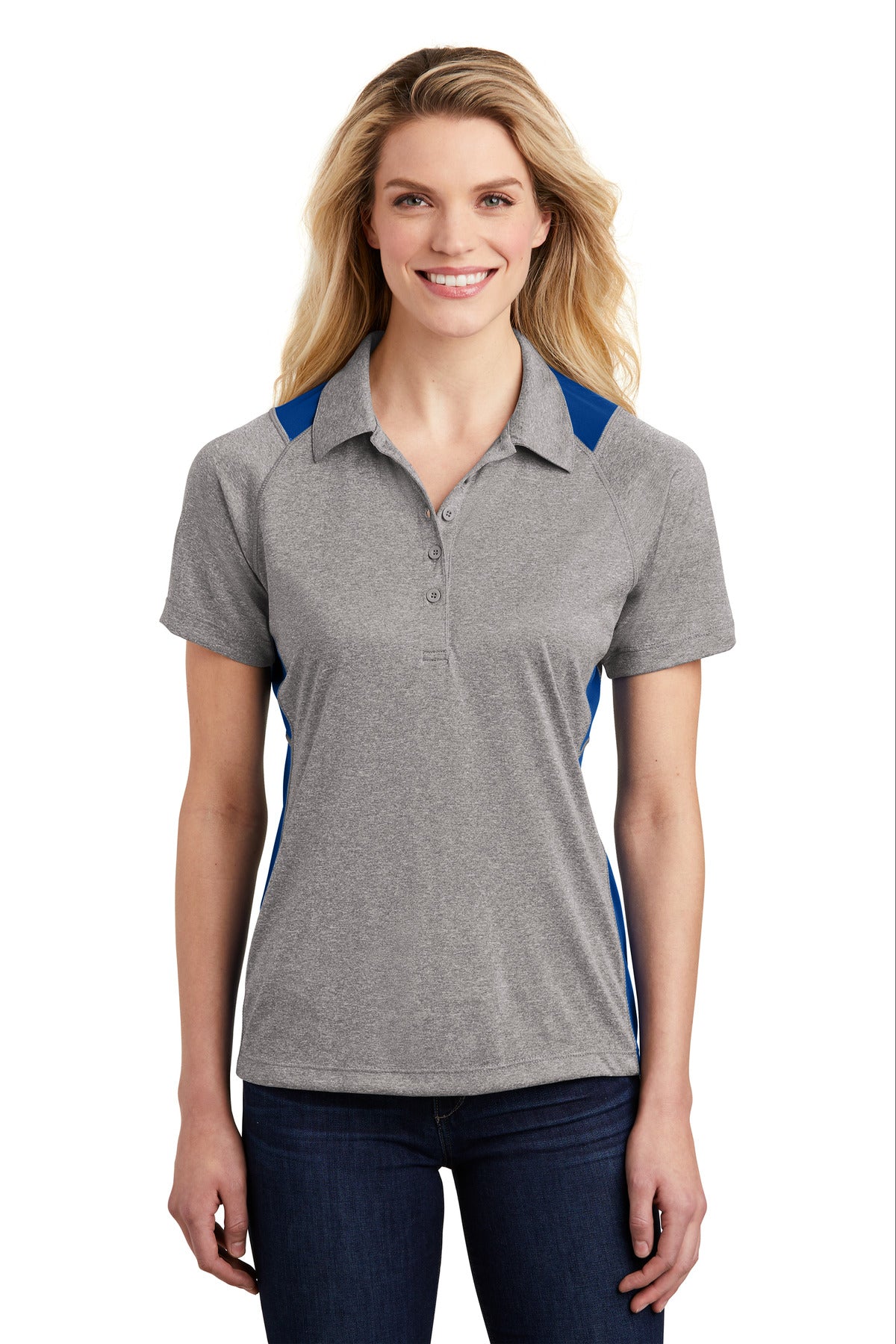 Sport-Tek® Women's Heather Colorblock Contender Polo