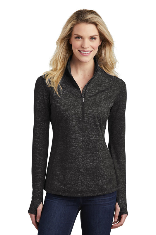 Sport-Tek® Women's Sport-Wick® Stretch Reflective Heather 1/2-Zip Pullover