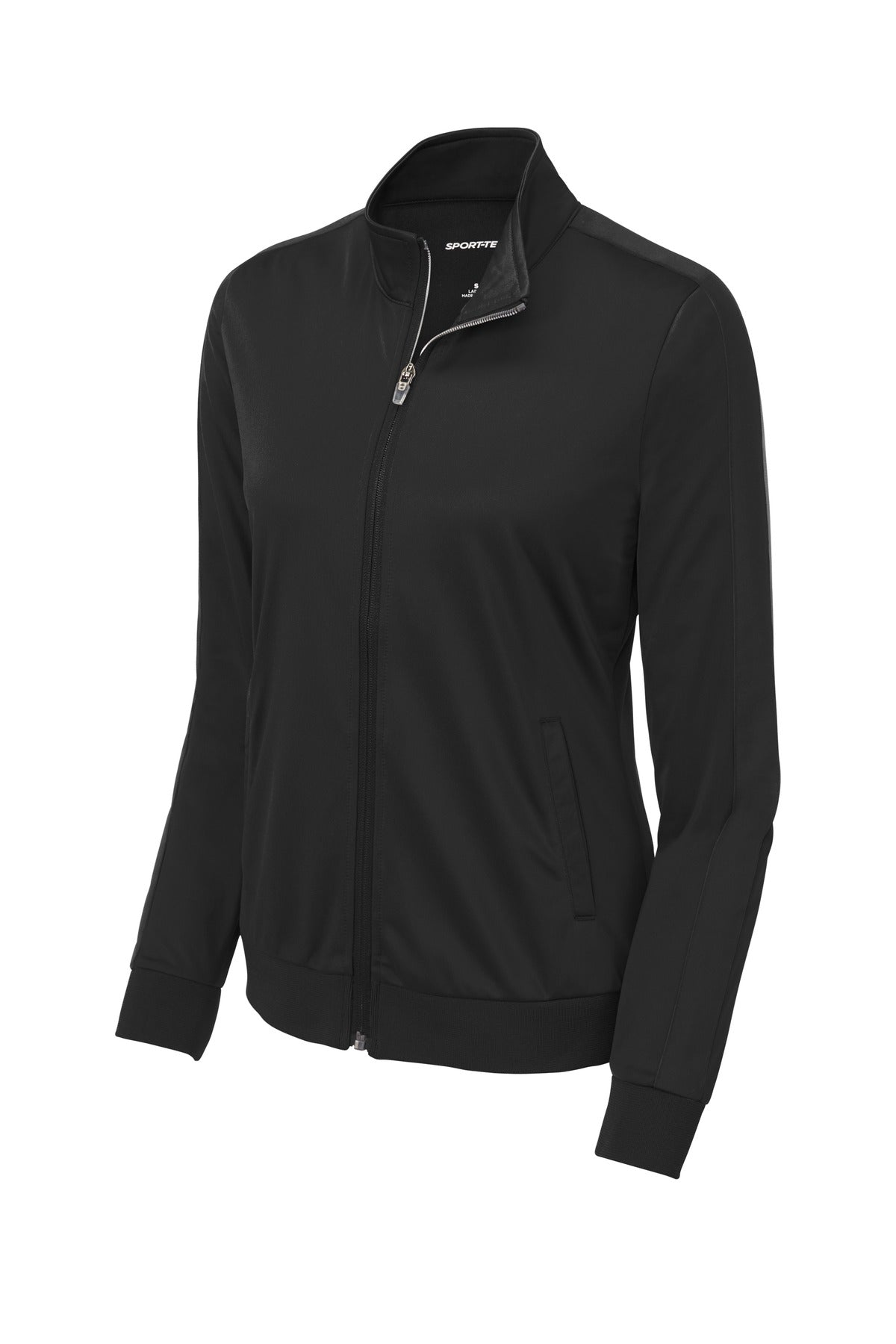 Sport-Tek® Ladies Tricot Sleeve Stripe Track Jacket