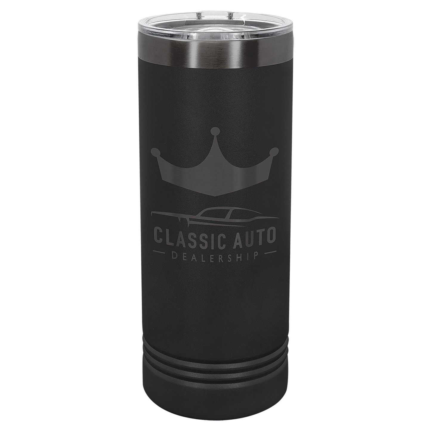 Custom Polar Camel® 22 oz. Ghost Black ION-Plated Skinny Tumbler with Slider Lid