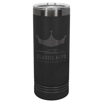 Custom Polar Camel® 22 oz. Ghost Black ION-Plated Skinny Tumbler with Slider Lid