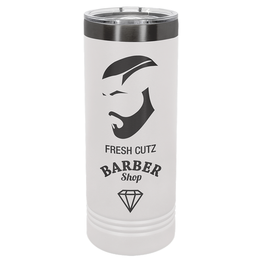 Custom Polar Camel® 22 oz. Ghost Black ION-Plated Skinny Tumbler with Slider Lid
