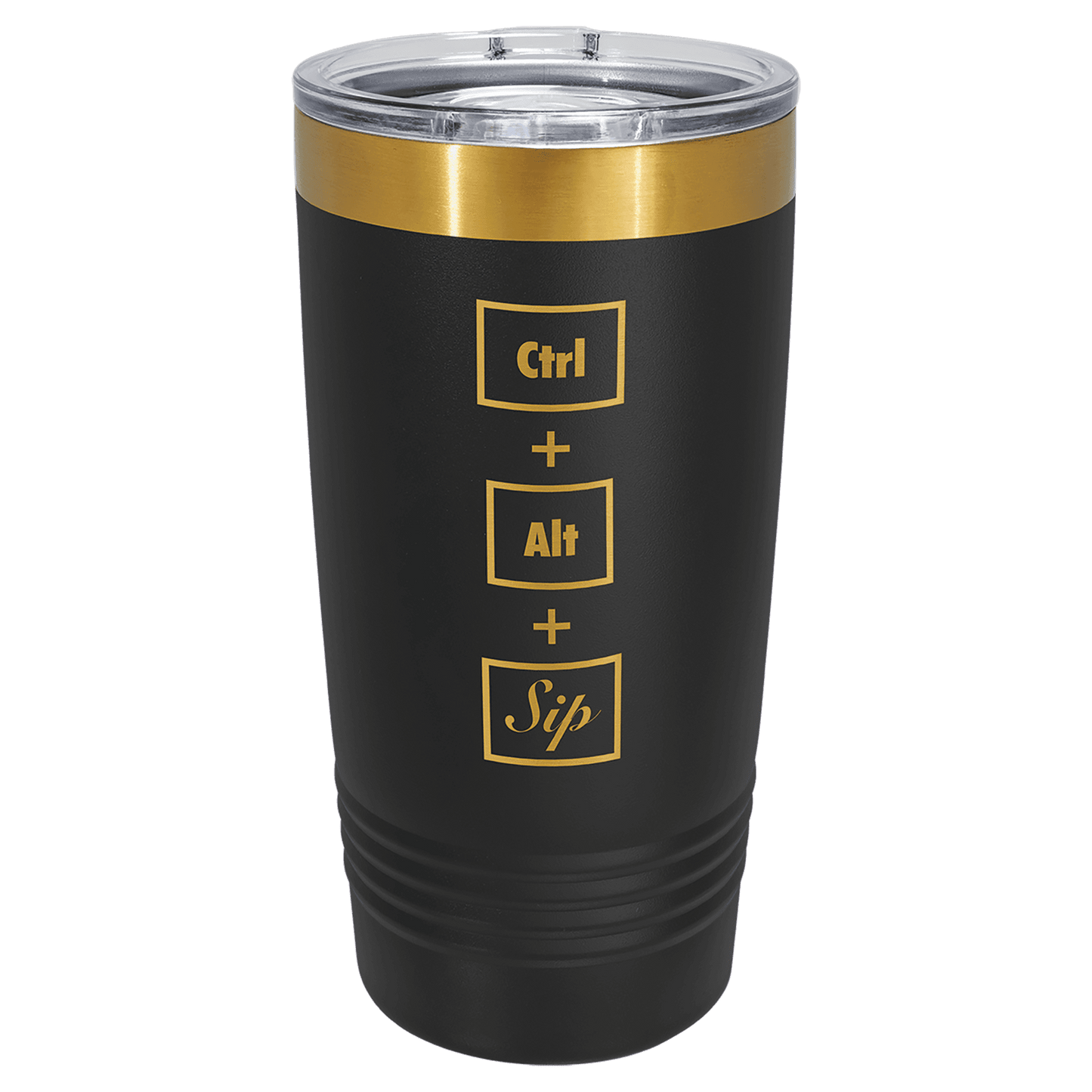 Custom Polar Camel® 20 oz Bright Gold ION-Plated Ringneck Tumbler with Slider Lid