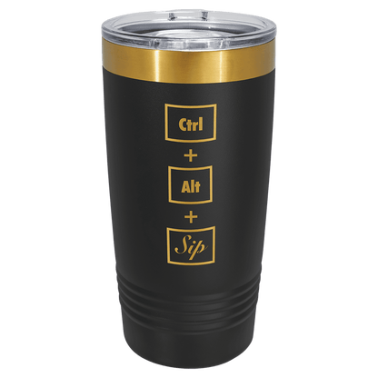 Custom Polar Camel® 20 oz Bright Gold ION-Plated Ringneck Tumbler with Slider Lid