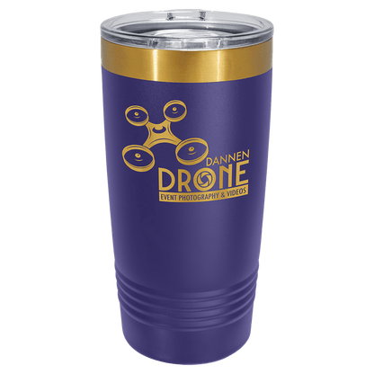 Custom Polar Camel® 20 oz Bright Gold ION-Plated Ringneck Tumbler with Slider Lid