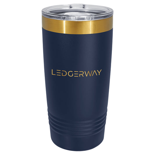 LEDGERWAY Camel® 20 oz Bright Gold ION-Plated Ringneck Tumbler with Slider Lid