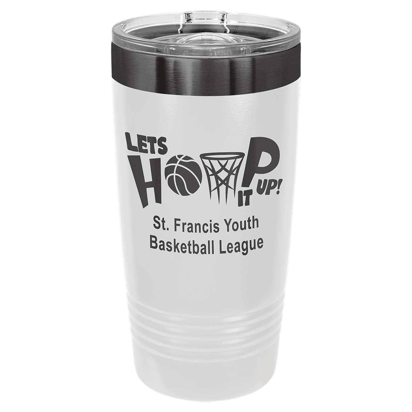 Custom Polar Camel® 20oz Ghost Black ION-Plated Tumbler with Slider Lid