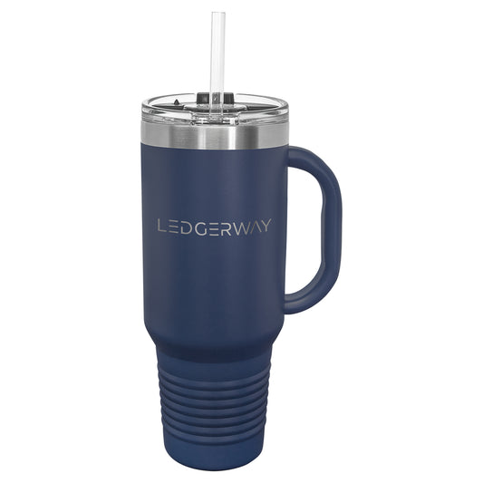 LEDGERWAY Polar Camel® 40oz Stainless Steel Tumbler with Flip Lid and Straw