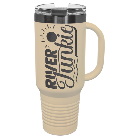 Polar Camel® 40 oz. LIMITED EDITION 2025 Ghost Black ION-Plated Travel Mug with Handle & Straw
