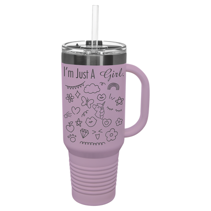 Polar Camel® 40 oz. LIMITED EDITION 2025 Ghost Black ION-Plated Travel Mug with Handle & Straw
