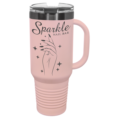 Polar Camel® 40 oz. LIMITED EDITION 2025 Ghost Black ION-Plated Travel Mug with Handle & Straw