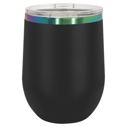 Custom Polar Camel® 12oz Prismatic Effect ION-Plated Stemless Wine Tumbler with Lid