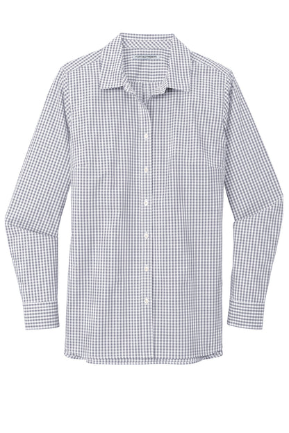 DISCONTINUED - Port Authority® Women's Broadcloth Gingham Easy Care Shirt - SKU LW644