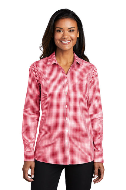 DISCONTINUED - Port Authority® Women's Broadcloth Gingham Easy Care Shirt - SKU LW644