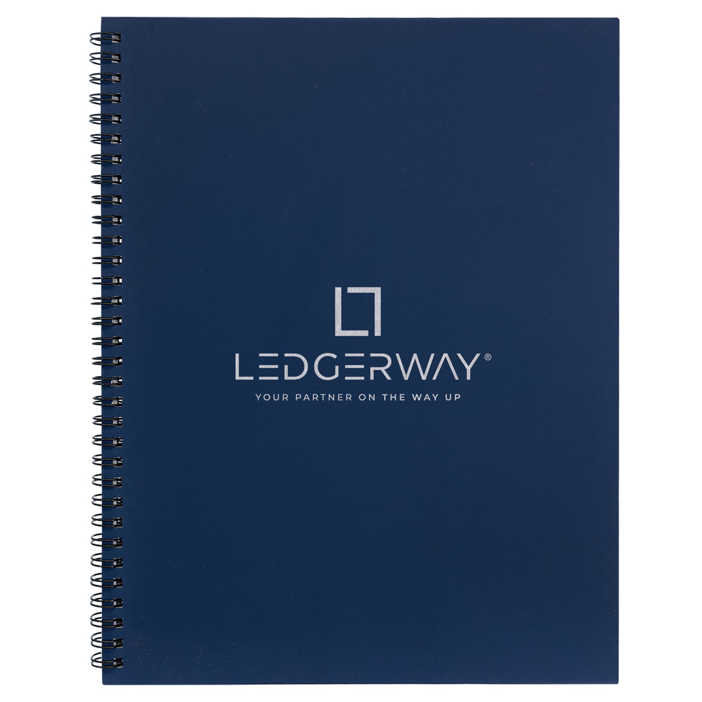 LEDGERWAY Stacked Logo engraved Lazerburst Spiral Notebook 8 1/2" x 11"