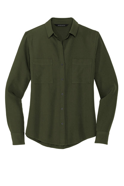 Mercer+Mettle® Women's Stretch Crepe Long Sleeve Camp