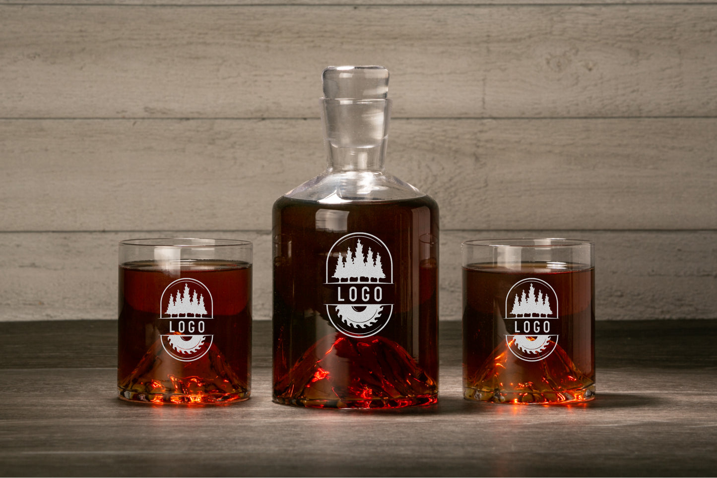 Viski® Custom Mountain Decanter and Tumbler Set
