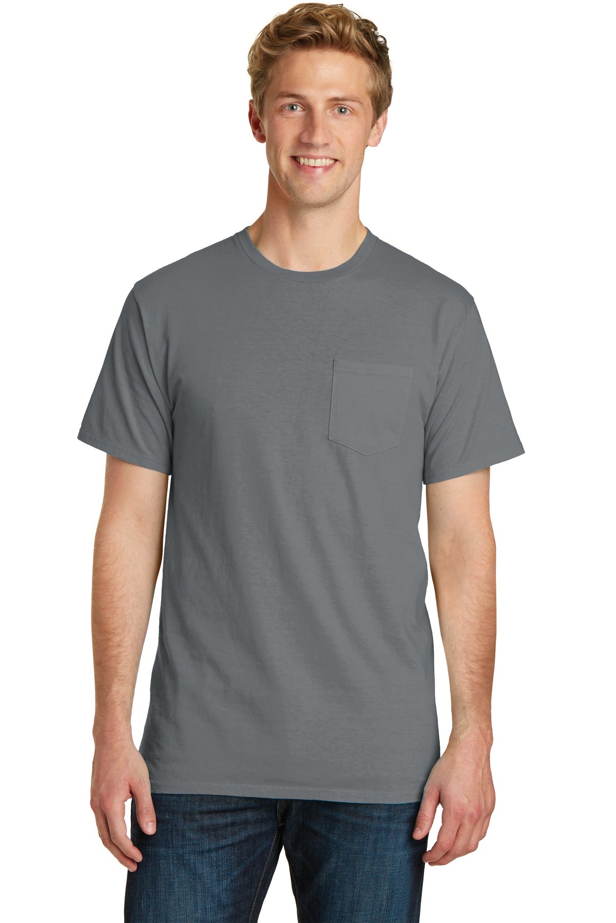 Port & Company® Beach Wash® Garment-Dyed Pocket Tee