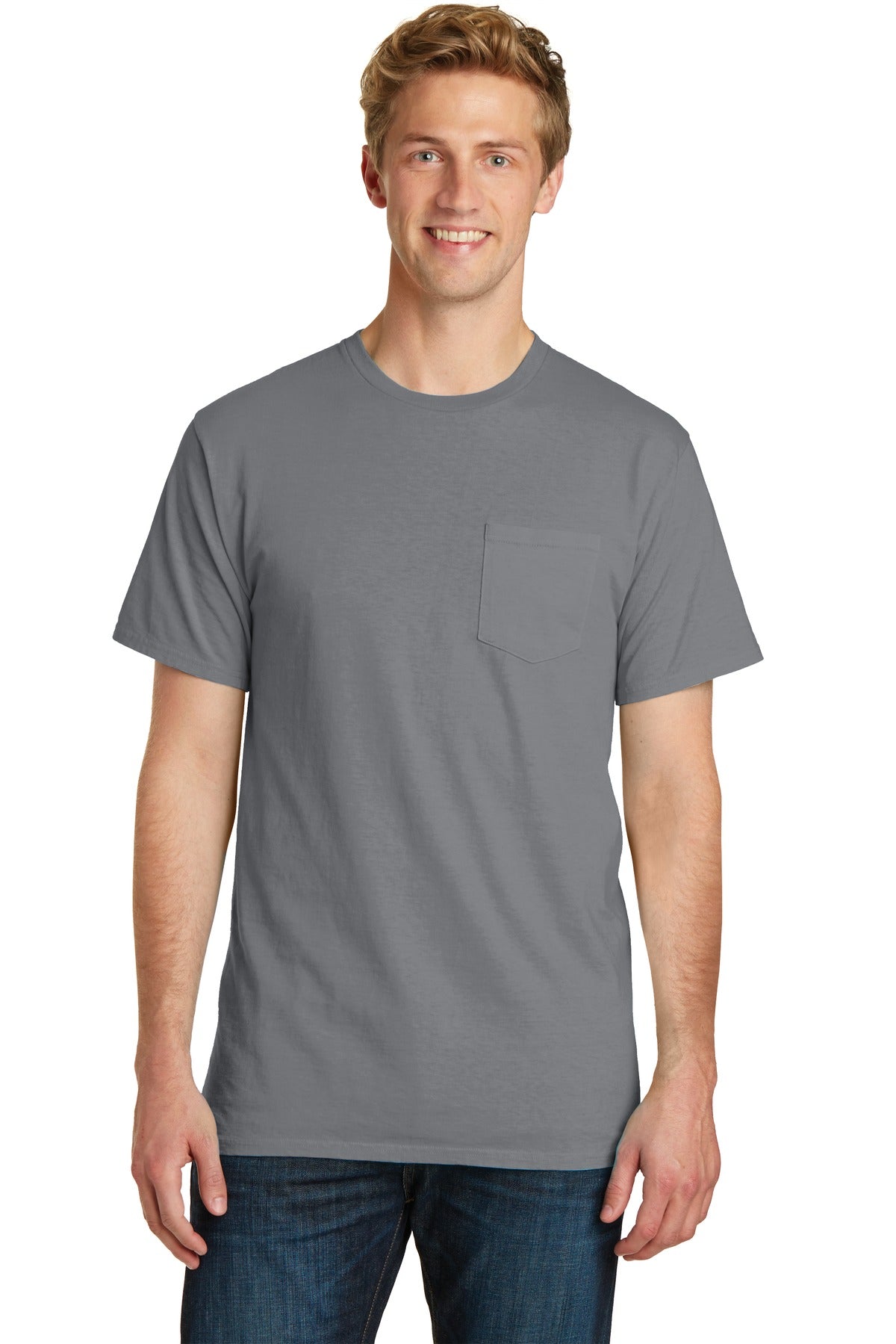 Port & Company® Beach Wash® Garment-Dyed Pocket Tee