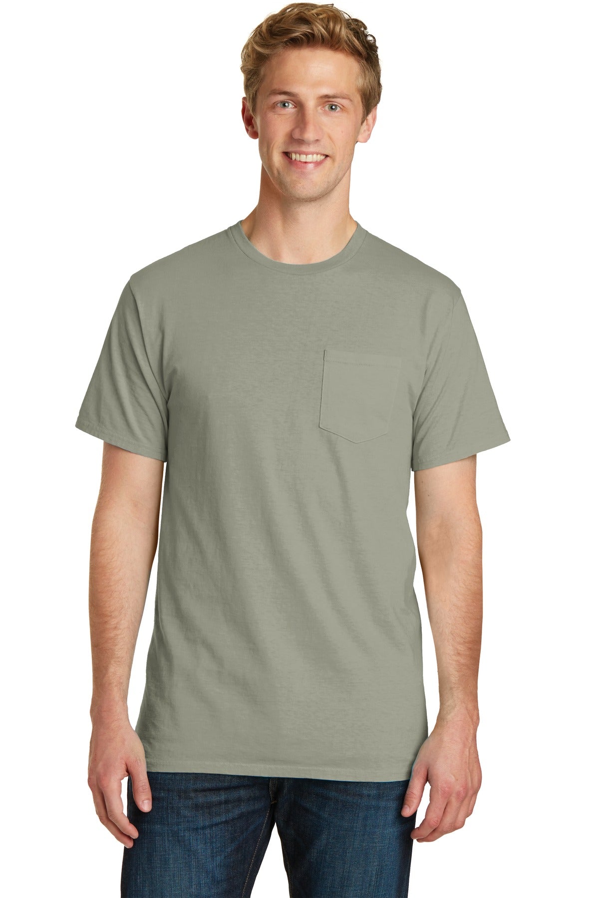Port & Company® Beach Wash® Garment-Dyed Pocket Tee