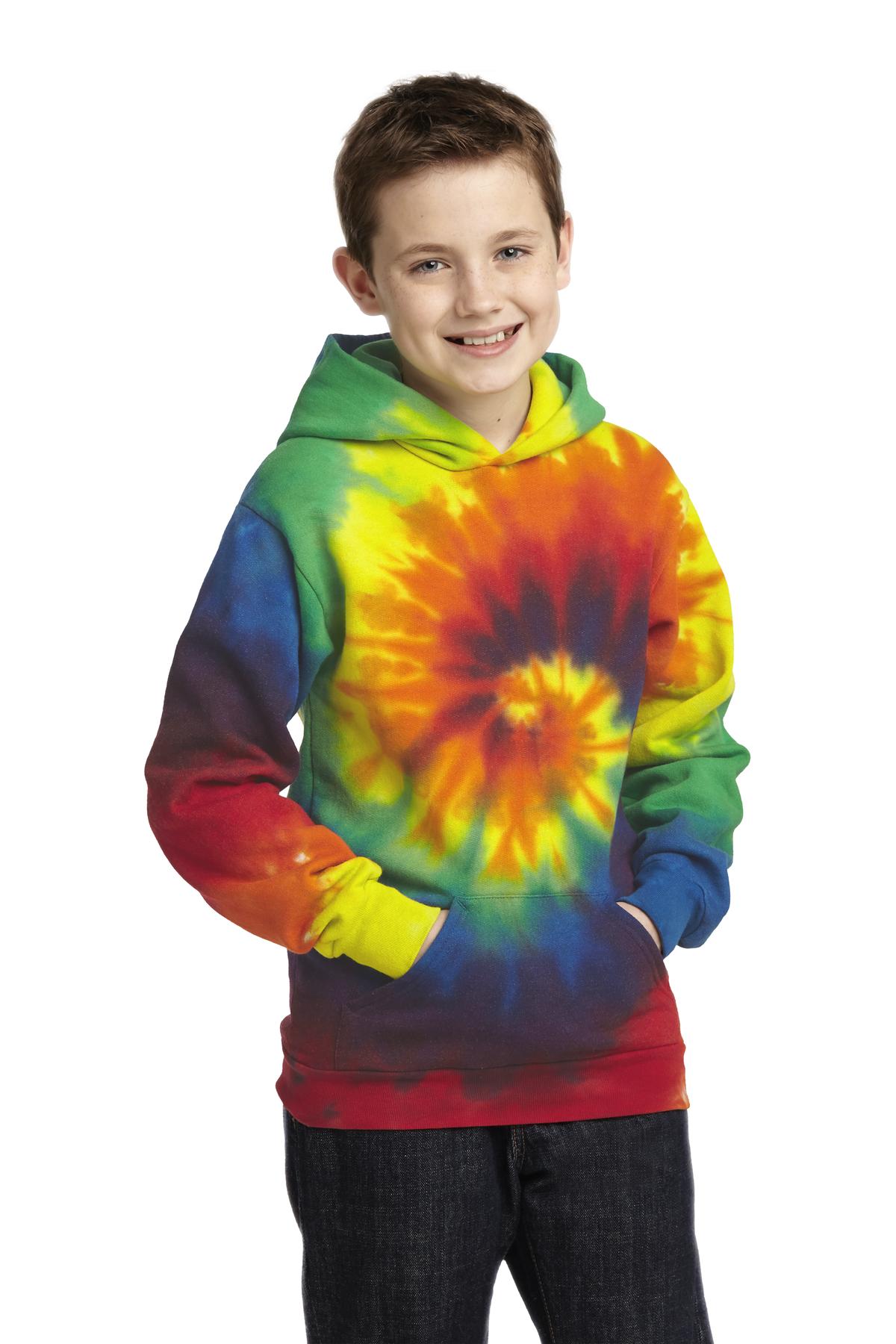 Port & Company® Youth Tie-Dye Pullover Hooded Sweatshirt