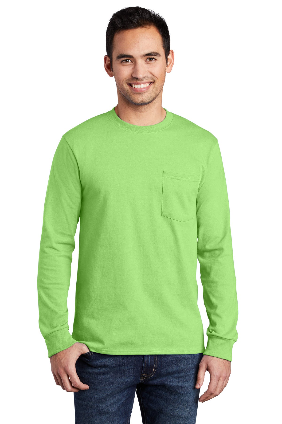 Port & Company® Tall Long Sleeve Essential Pocket Tee