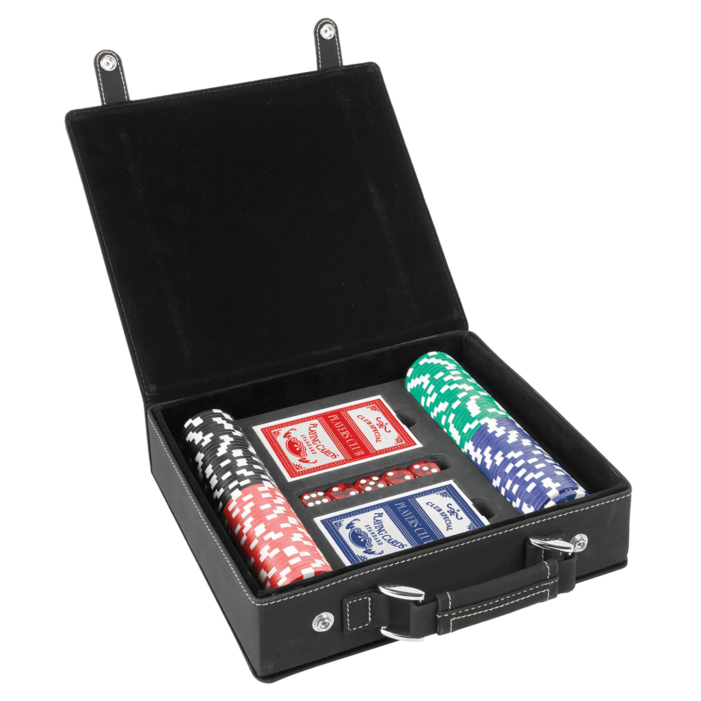 Custom Vegan Leather Poker Set with 100 Chips & Case