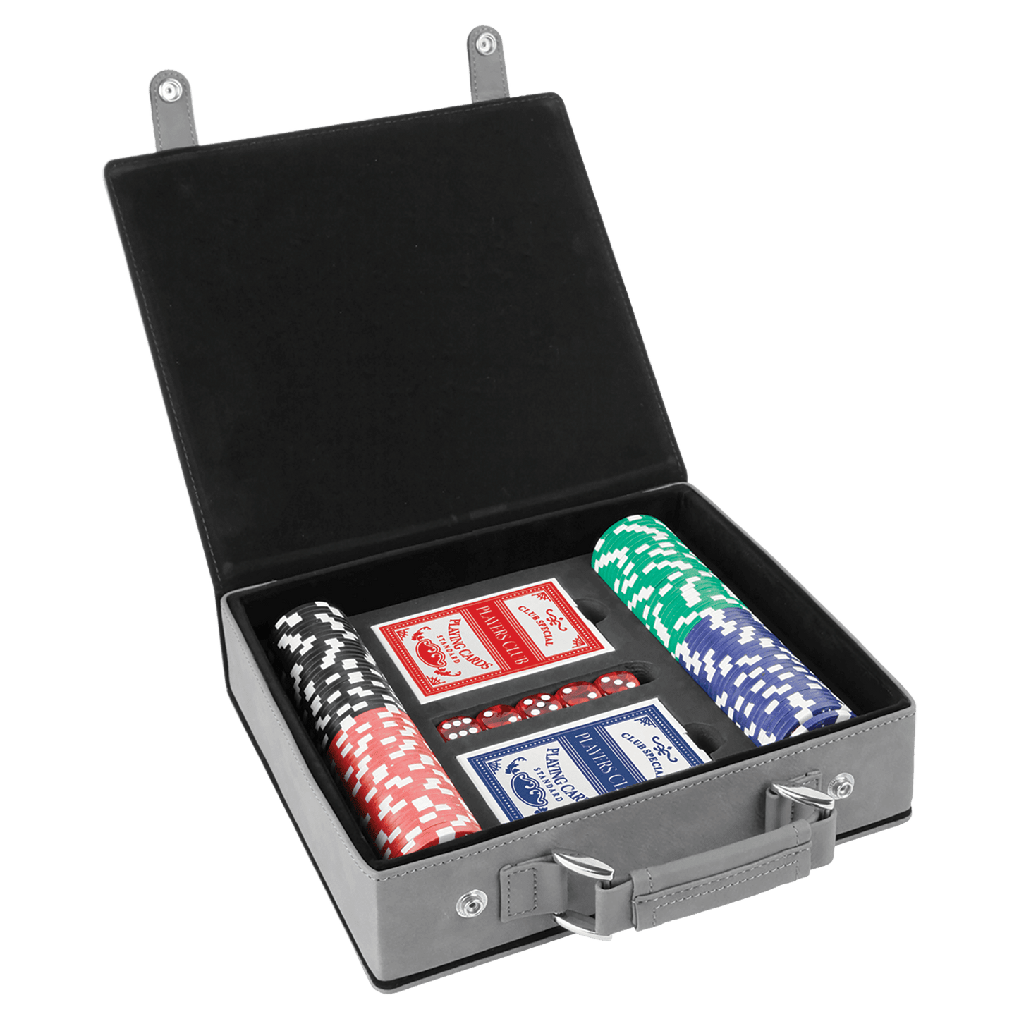 Custom Vegan Leather Poker Set with 100 Chips & Case