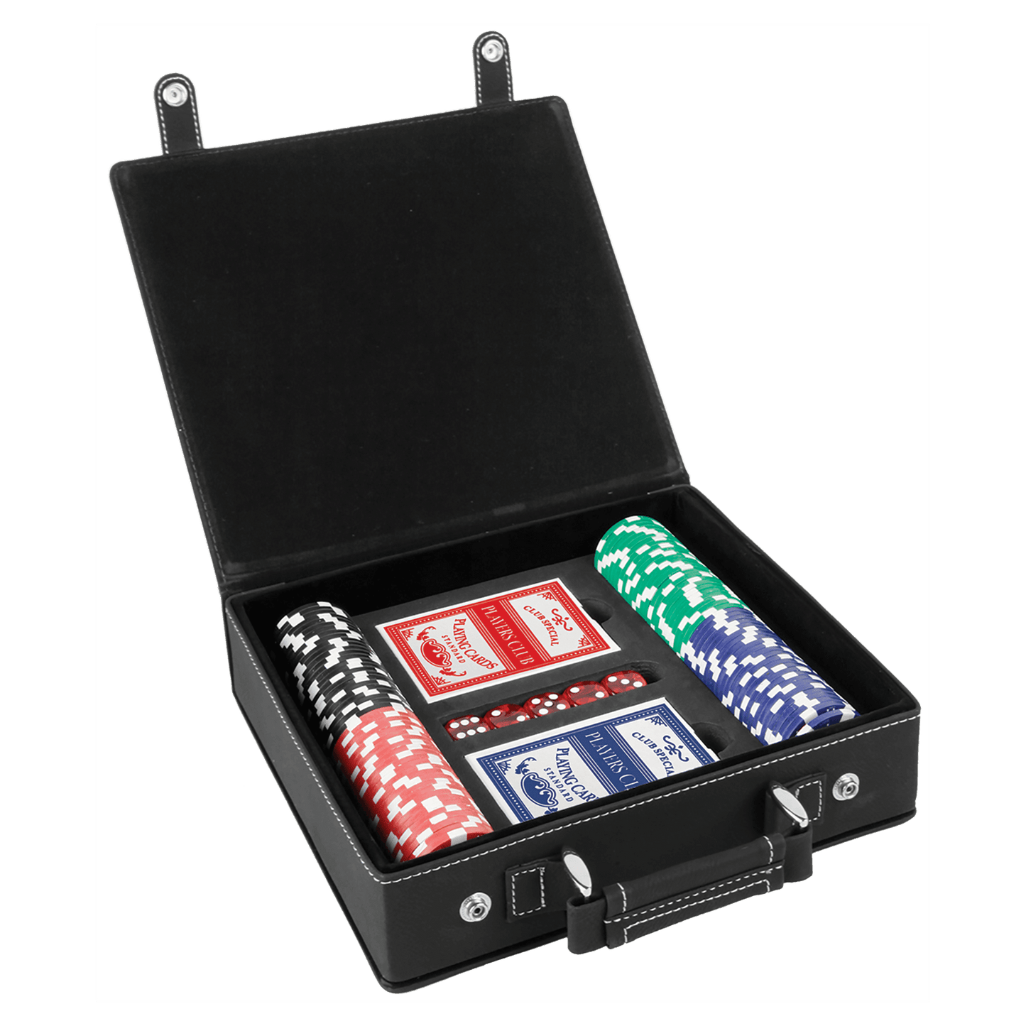 Custom Vegan Leather Poker Set with 100 Chips & Case