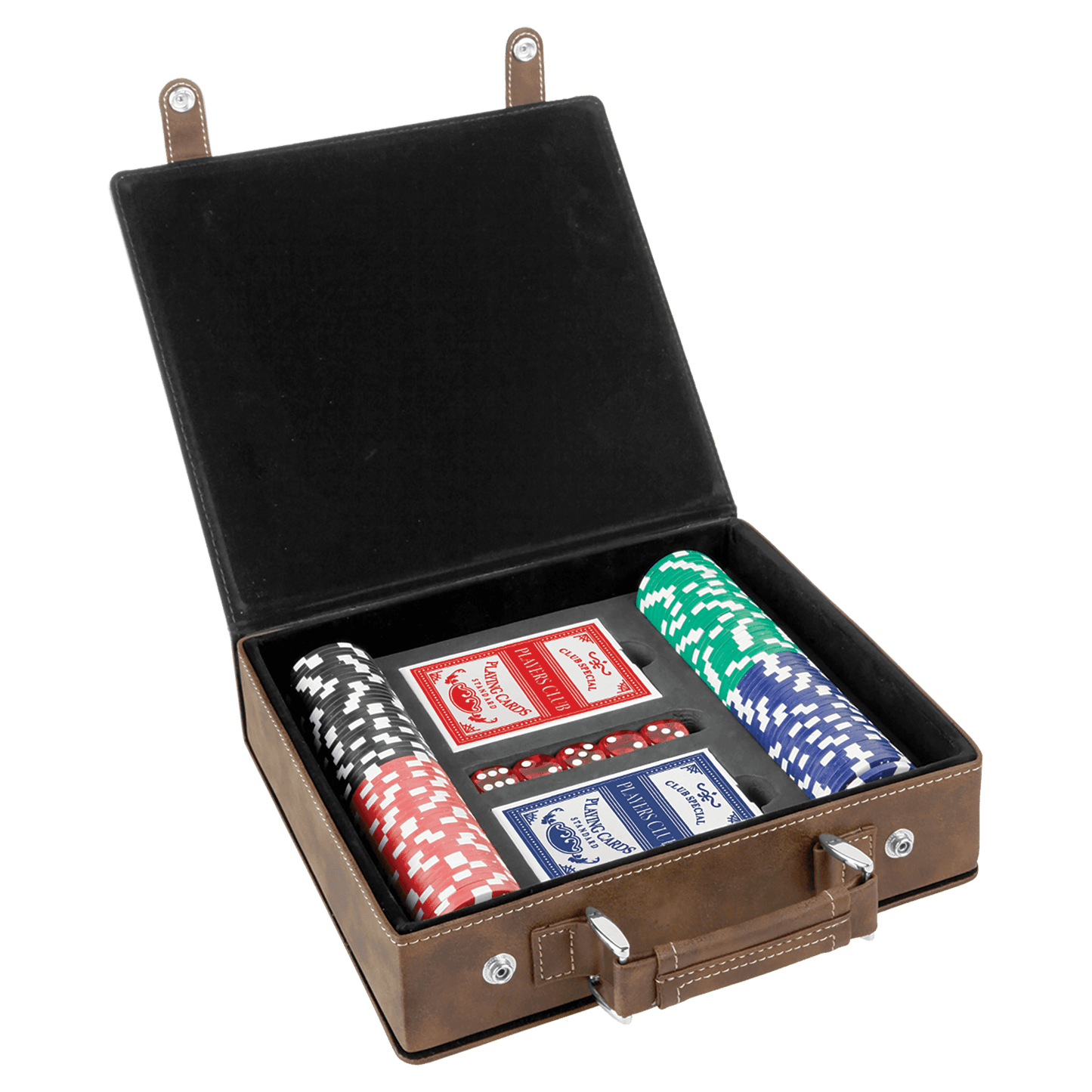 Custom Vegan Leather Poker Set with 100 Chips & Case