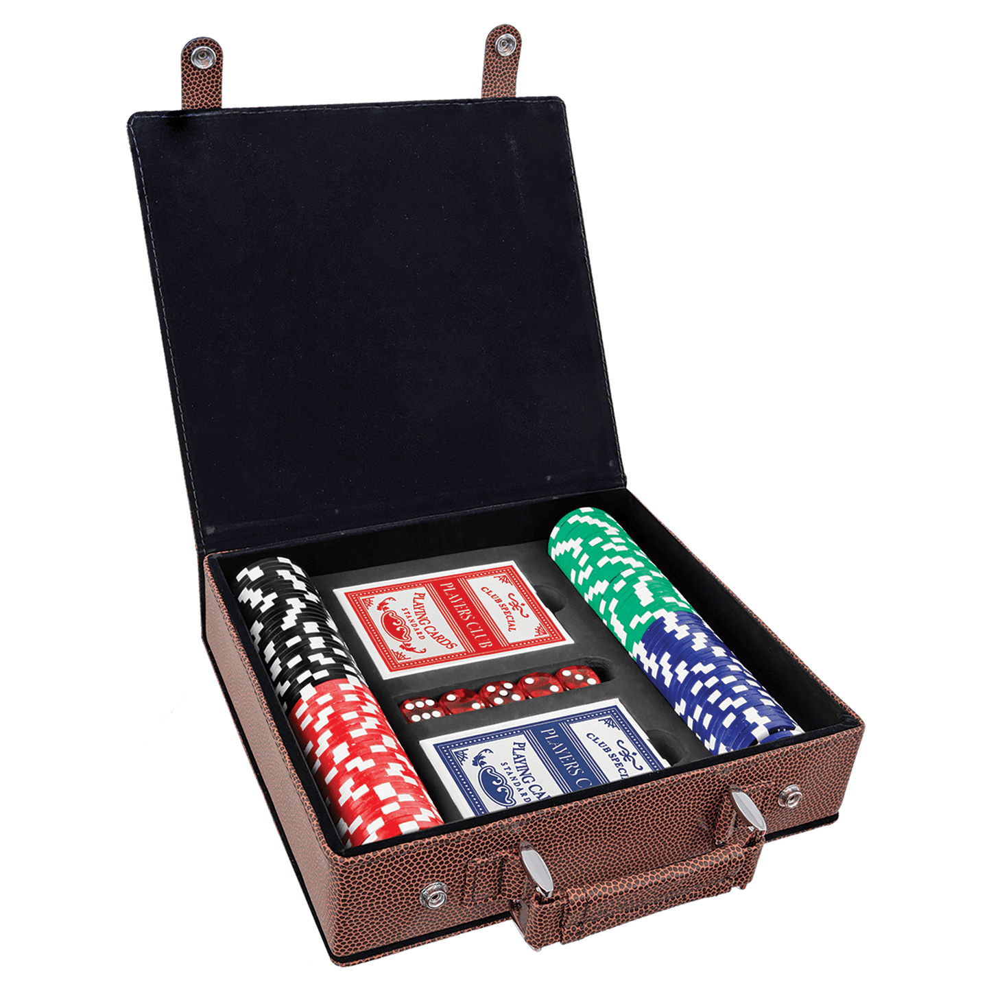 Custom Vegan Leather Poker Set with 100 Chips & Case