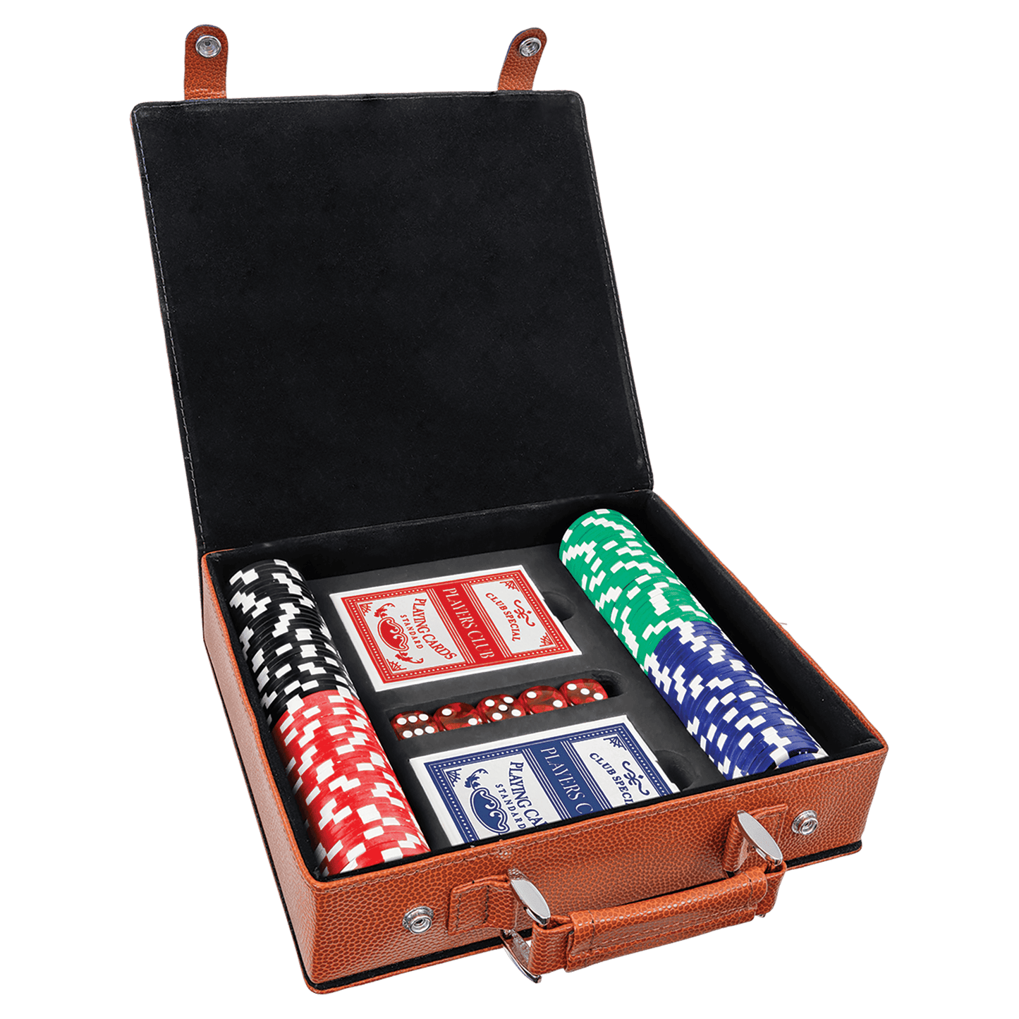 Custom Vegan Leather Poker Set with 100 Chips & Case