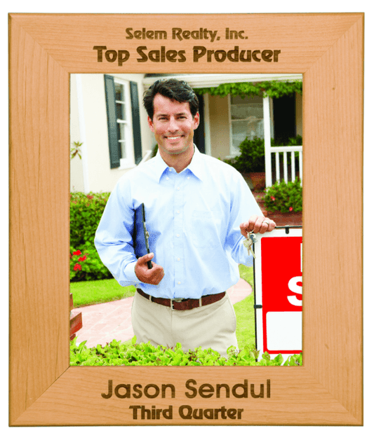 Custom Red Alder 3.5" x 5" Photo Frame with Engraved Logo
