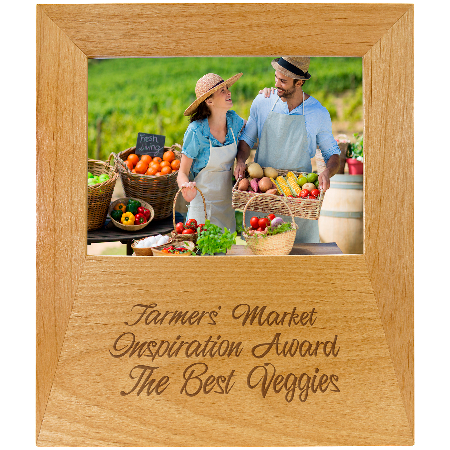 Custom Red Alder Photo Frame with Laser Engraved Logo