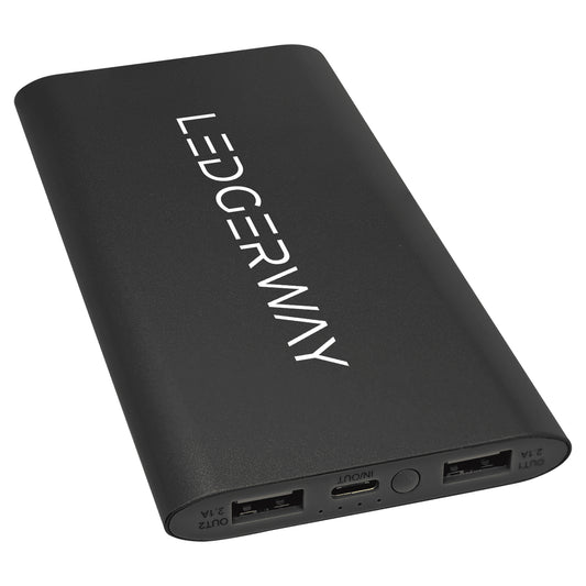LEDGERWAY 8000mAh Power Bank & Wireless Charger with USB-C Cord