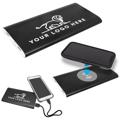 8000mAh Power Bank & Wireless Charger with USB-C Cord