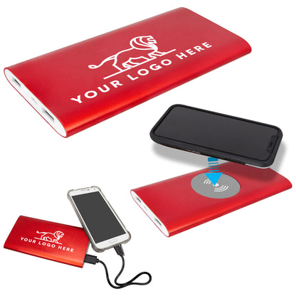 8000mAh Power Bank & Wireless Charger with USB-C Cord