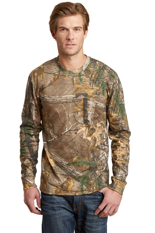 Russell Outdoors Realtree® Long Sleeve Explorer 100% Cotton T-Shirt with Pocket