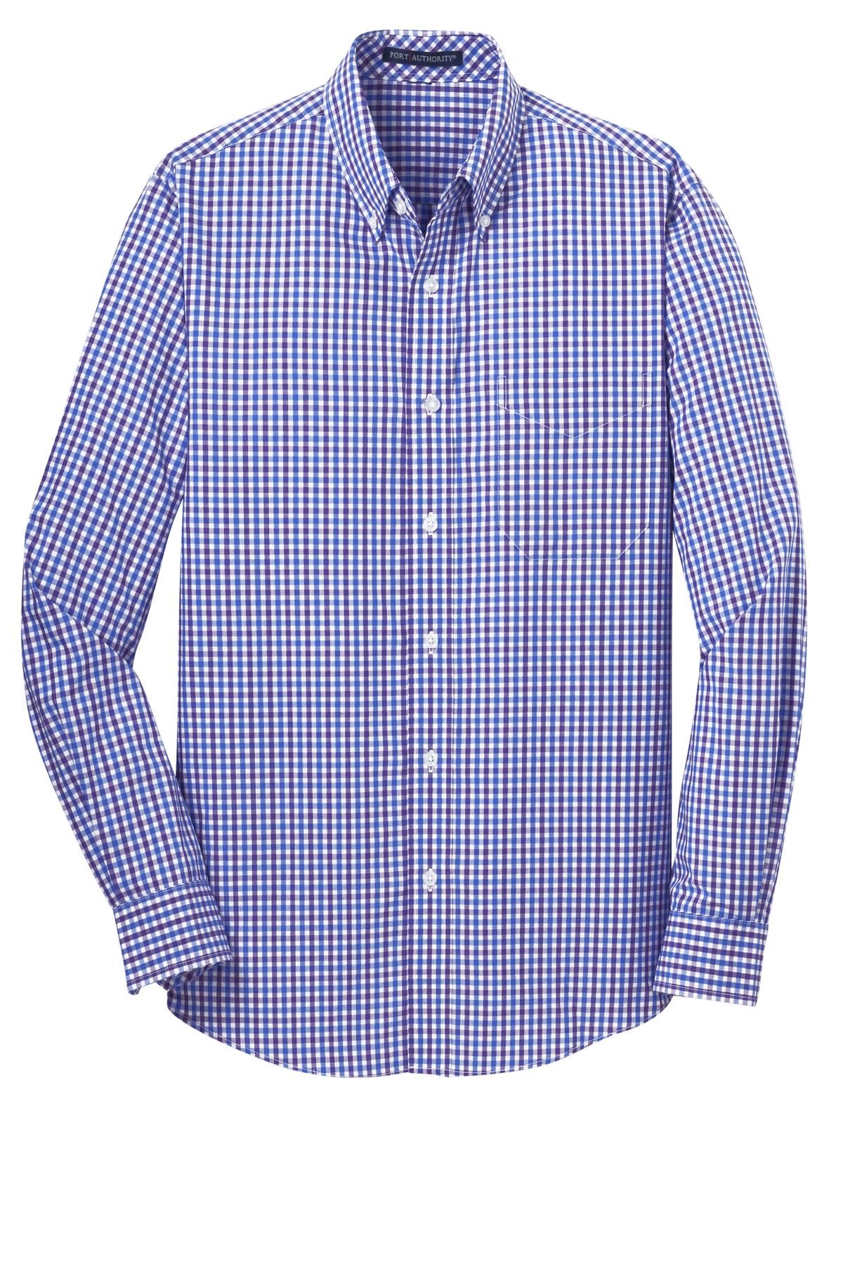 Port Authority® Long Sleeve Gingham Easy Care Shirt