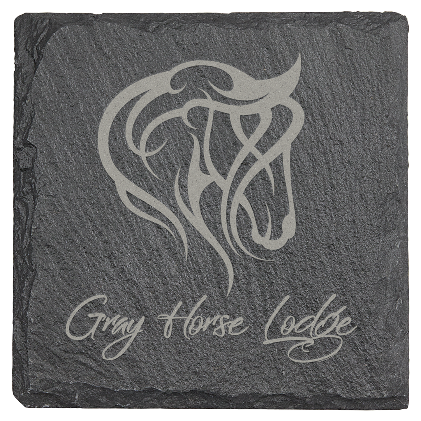 Custom Laser Engraved 4" x 4" Square Slate Coaster