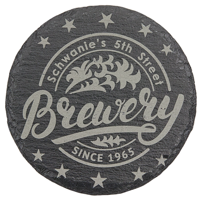 4" Round Slate Coaster – Custom Laser Engraved