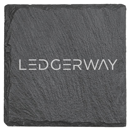 LEDGERWAY 6 Piece Square Slate Coaster Set